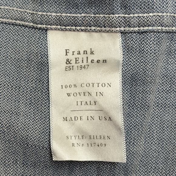 Frank & Eileen EILEEN Famous Denim Relaxed Shirt in Distressed Wash L NWOT $278 - Picture 7 of 14